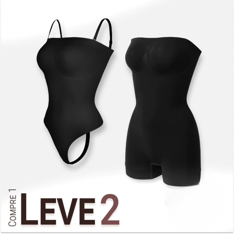 Body Modelador com Alça Removível - MaxyShaper - Compre 1 Leve 2