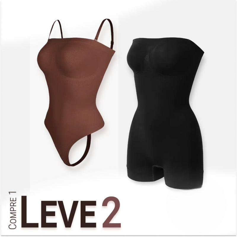 Body Modelador com Alça Removível - MaxyShaper - Compre 1 Leve 2