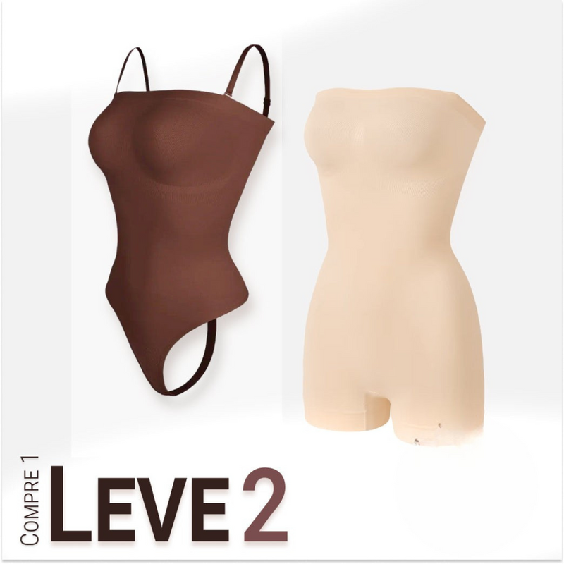 Body Modelador com Alça Removível - MaxyShaper - Compre 1 Leve 2