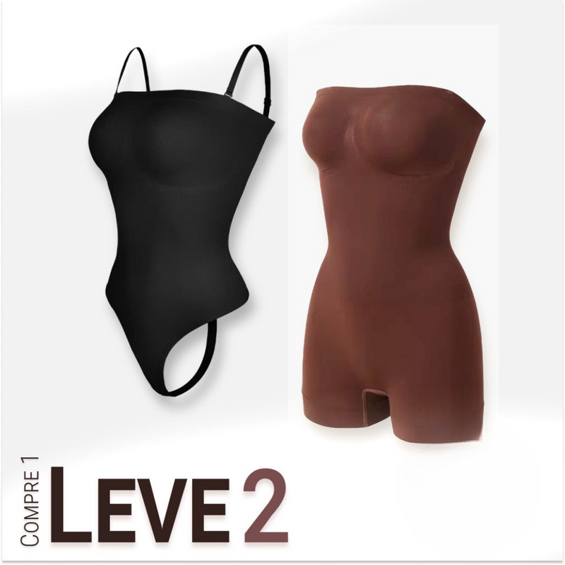 Body Modelador com Alça Removível - MaxyShaper - Compre 1 Leve 2