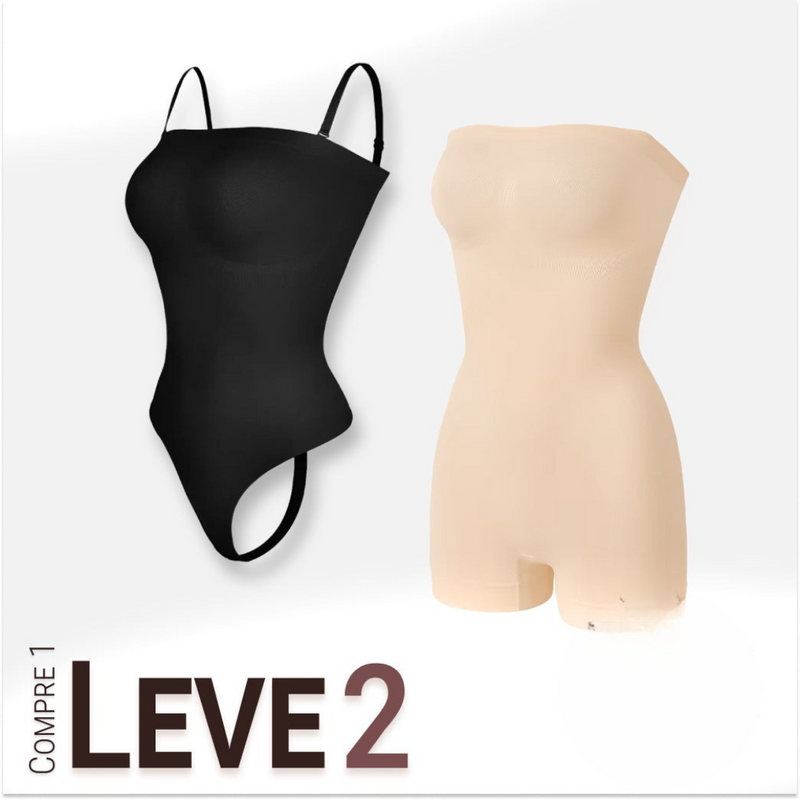 Body Modelador com Alça Removível - MaxyShaper - Compre 1 Leve 2