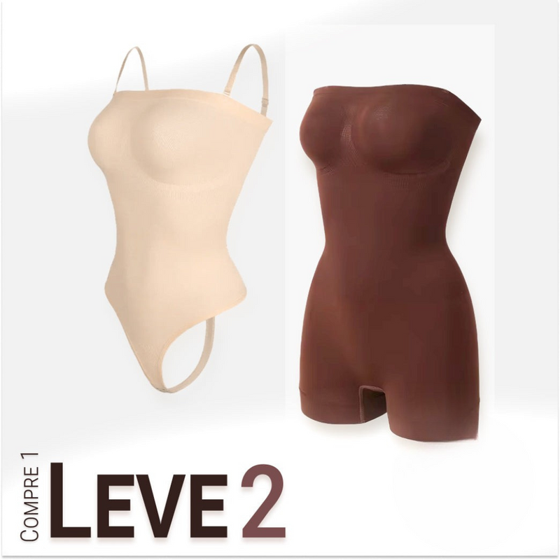 Body Modelador com Alça Removível - MaxyShaper - Compre 1 Leve 2