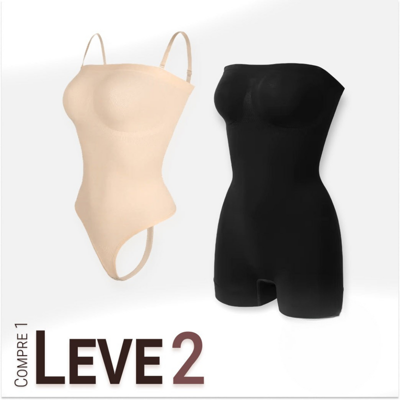 Body Modelador com Alça Removível - MaxyShaper - Compre 1 Leve 2