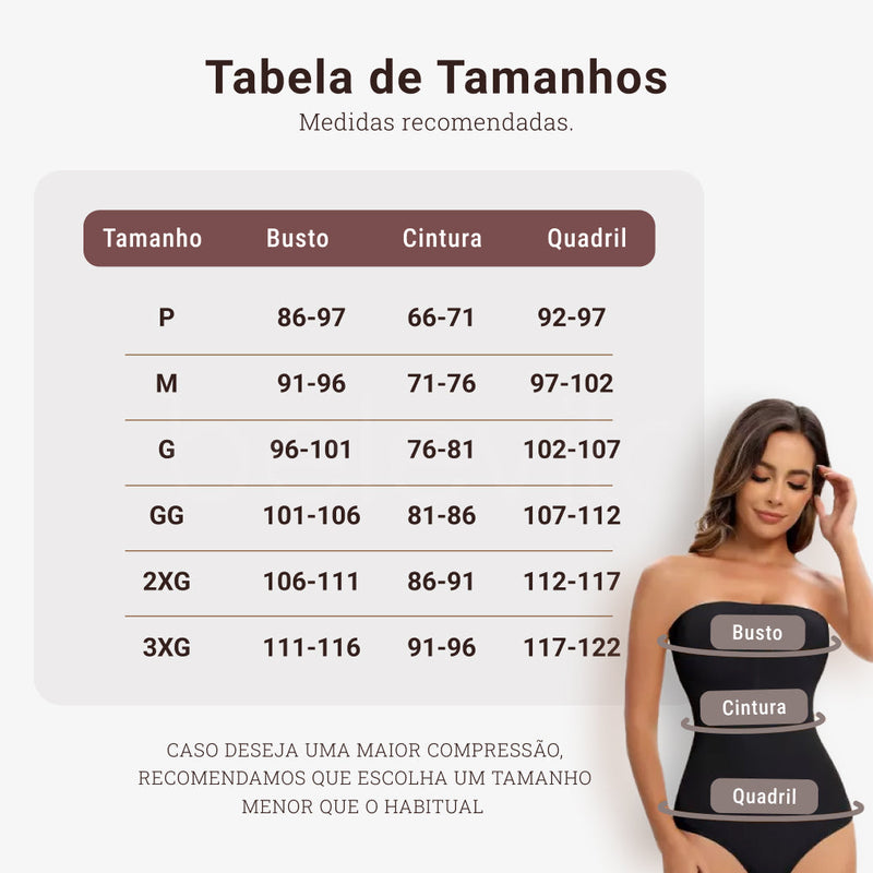 Body Modelador com Alça Removível - MaxyShaper - Compre 1 Leve 2