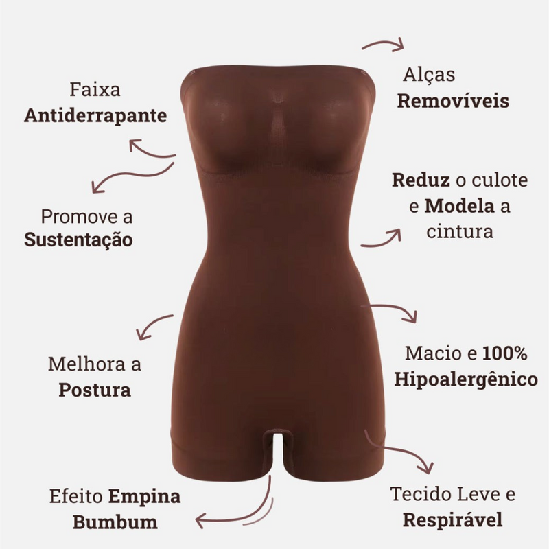 Body Modelador com Alça Removível - MaxyShaper - Compre 1 Leve 2